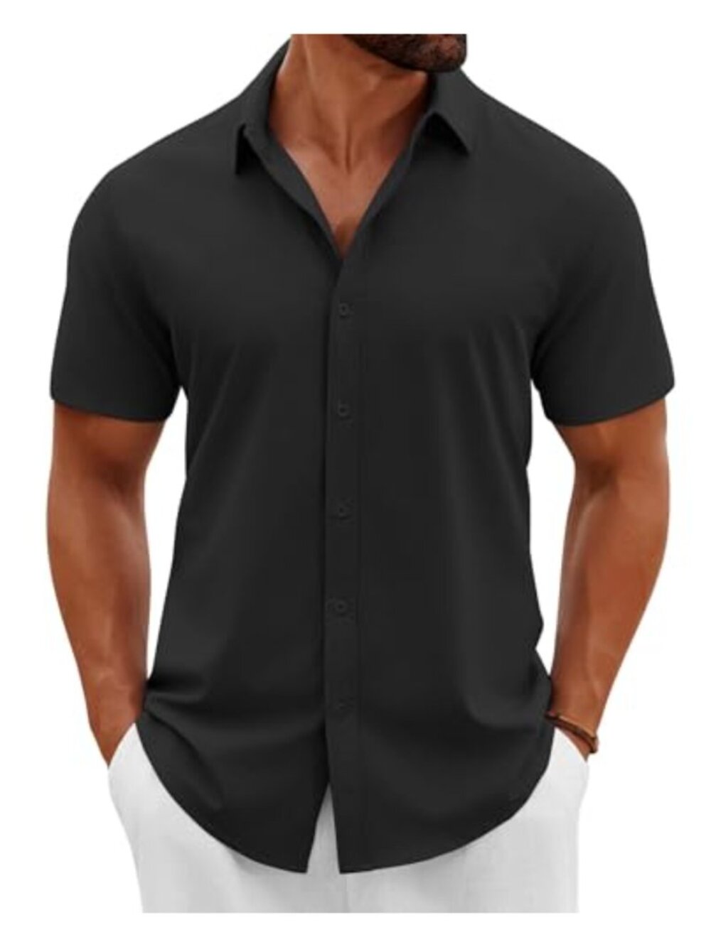 COOFANDY Men's Short Sleeve Button Down Shirt Casual Summer Beach Vacation